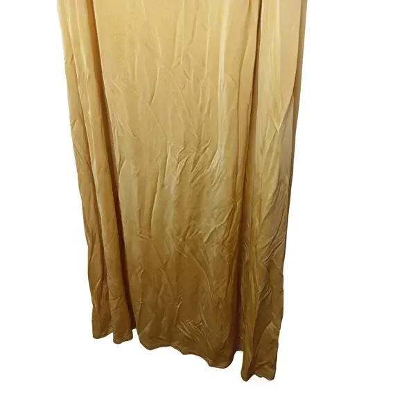 New Lauren Ralph Lauren Gold Yellow Cowl Neck Gown Dress 14 Formal Evening